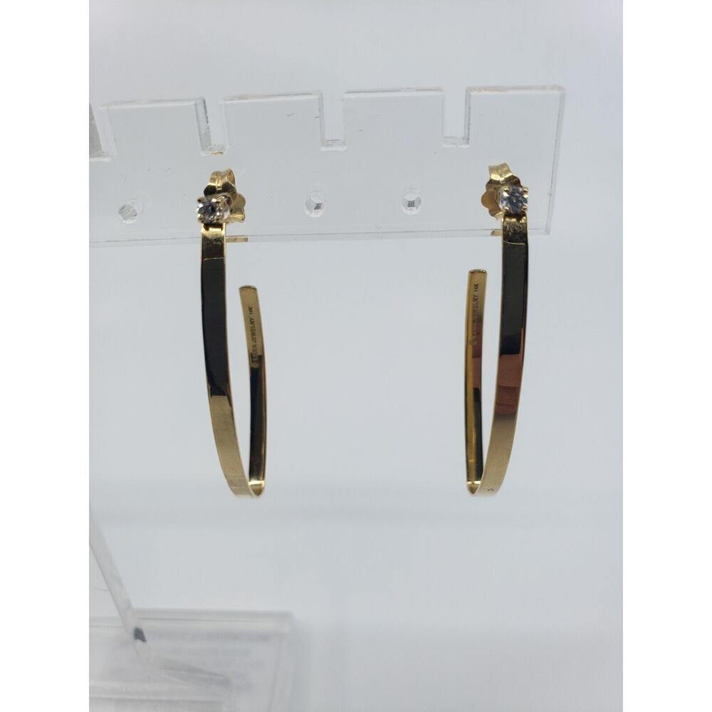 NEW LANA JEWELRY Large DIAMOND HOOPS EARRINGS YELLOW GOLD 14K 2" L